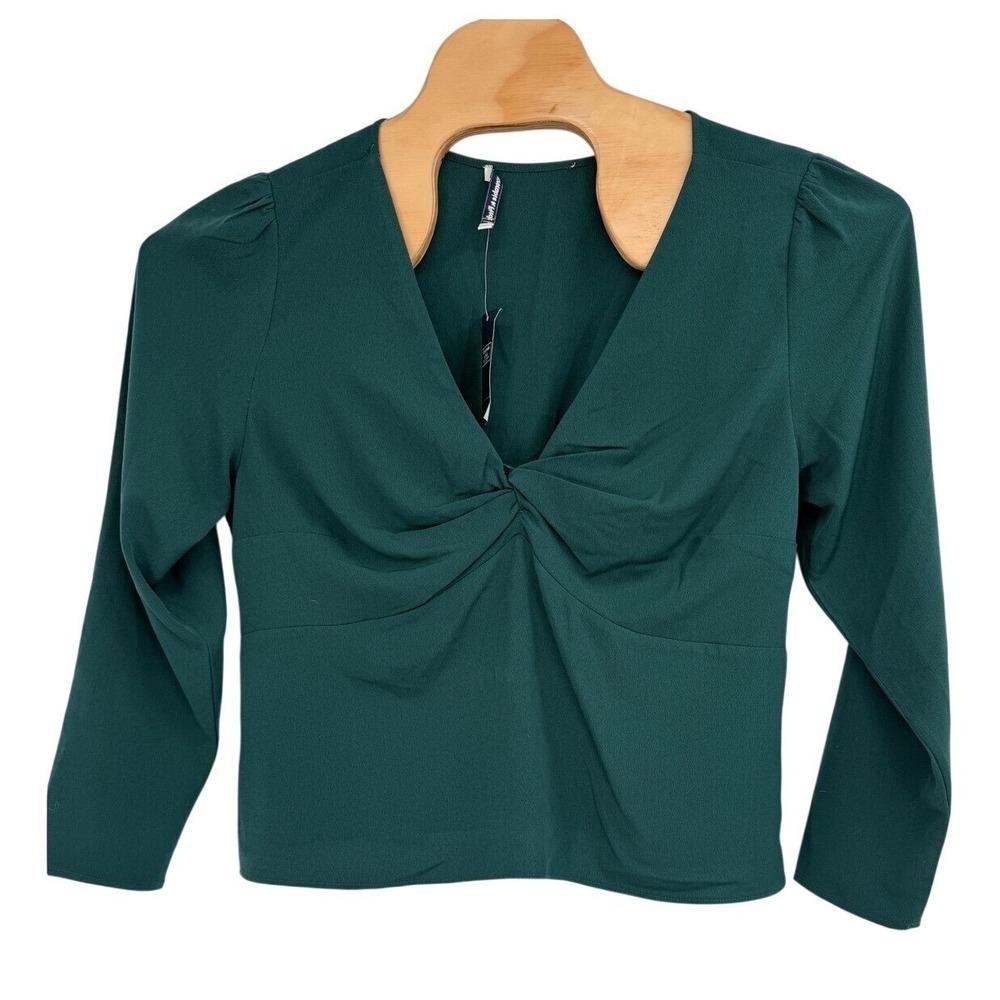 Abercrombie & Fitch NWT Women's Forest Green Twist Front Long Sleeve Top Size XL